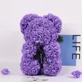 Elegant handmade purple PE foam rose bear with decorative ribbon for romantic gift - 18CM Rose Bear (Without Gift Box) / Purple