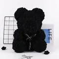 Handmade elegant black rose bear with 'Just for you' ribbon for Valentine's gift - 18CM Rose Bear (Without Gift Box) / Black