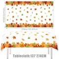 Rectangle disposable Thanksgiving maple leaf pattern tablecloth measuring 137 x 274 cm - Maple Leaf Pattern / Tablecloth - 1 Piece (137*274cm)