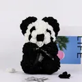 Handmade black and white panda rose bear with Just for You decorative ribbon gift - 25CM Rose Bear (Without Gift Box) / Panda