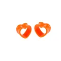 Leuchtend orangefarbene hohle Fleischtunnel aus Acryl in Herzform für Piercings - Orange