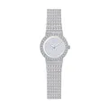 Elegante reloj plateado para mujer totalmente incrustado con brillantes diamantes de imitación. - Esfera Llena de Brillantes / Plateado