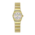 Elegante BS Bee Sister dameshorloge in goud met strass en nauwkeurig quartz uurwerk - Goud Wit