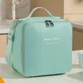 Borsa termica per il pranzo in pelle PU verde menta, grande capacità con tracolla regolabile - Stile a spalla / Verde menta