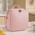 Borsa termica portatile in PU rosa, grande capacità con tracolla per pranzo - Stile a spalla / Rosa intenso