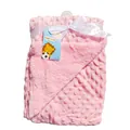 Couverture bébé rose à pois minky double couche avec doublure polaire sherpa pour nourrissons - 100x70cm / Rose
