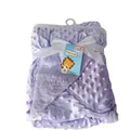 Couverture bébé à pois violets avec doublure en laine d'agneau chaude et ruban cadeau - 100x70cm / Lavande