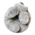 Cute grey plush bunny hot water bottle with soft faux fur cover for winter warmth and comfort - Rabbit Ear Design / 400ml / Light Gray