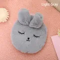 Premium light gray rabbit faux fur hot water bottle cover for cozy winter warmth - Squinty Eye Rabbit / 400ml / Light Gray