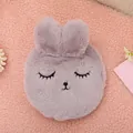 Rabbit-eared plush hot water bottle in soft gradient pink fur, perfect for winter warmth. - Squinty Eye Rabbit / 400ml / Purple