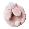 Soft plush pink bunny hot water bottle with cute ears and tail for winter warmth - Rabbit Ears & Pom Pom Style / 400ml / Pink