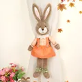 Pastoral style plush bunny curtain tieback wearing an orange skirt for home decor - Orange Rabbit Curtain Tieback / Orange