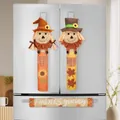 Thanksgiving scarecrow refrigerator handle covers 3-piece set for kitchen festive decor - Three-Piece Set