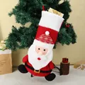 Calza di Natale in peluche con Babbo Natale, sacchetto regalo per decorazioni festive - Babbo Natale