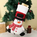 Calza di Natale con pupazzo di neve 3D rossa e bianca per decorazione natalizia - Pupazzo di Neve