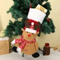 Calza natalizia festiva in peluche a forma di renna per decorazioni e sacco per regali - Modello alce
