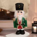 Large green sequin nutcracker soldier plush Christmas ornament for festive home decor - Green Style (XD26703)