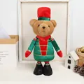 Handmade Christmas Nutcracker soldier teddy bear plush in green velvet uniform and red hat - Soldier Bear (Green Velvet) / Green