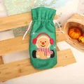 Festive green Christmas wine bottle bag featuring a cute gingerbread man design - Gingerbread Man