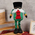 Weihnachtliche ausziehbare Zwergenpuppe mit rotem und grünem Samt-Outfit für Heimdekoration - Grüner Soldat Stil (XD26702) / Grün