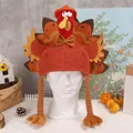 Creative Thanksgiving turkey knitted hat perfect for harvest festival party decorations - Top Hat Style / Men's Turkey Hat