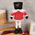 Handgefertigter Weihnachtswichtel im Nussknacker-Stil mit Teleskopbeinen für Feiertage - Roter Soldat Stil (XD26702) / Rot