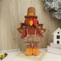 Handcrafted retractable Thanksgiving turkey plush doll ornament for festive home decoration - Male Turkey Retractable Ornament
