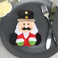 Porte-couverts de Noël Casse-Noisette en feutre pour décoration de table de fête - Porte-Couverts Casse-Noisette (XD27107)