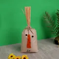 Rustic scarecrow burlap gift bag with raffia straw for Thanksgiving home decor - Straw Style Doll