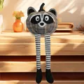 Decorative Thanksgiving raccoon pumpkin plush doll featuring long striped hanging legs - Raccoon Design Ornament / Black (Gray Style)