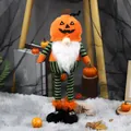 Halloween uitschuifbare kabouterpop met pompoenhoofd en gestreepte poten - Uitschuifbaar figuur / Pompoen Patroon