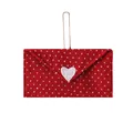 Red knitted Valentine's Day envelope decoration with white heart pattern and loop - Valentine Envelope Style / Red