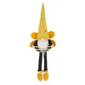 Bee festival themed spring gnome plush with yellow pointed hat and long dangling legs - Beard Style
