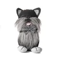 Muñeco gnomo de peluche sin rostro hecho a mano con tema de perro y barba gris decorativa - Estilo de sombrero negro