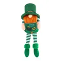 St. Patrick's Day gnome plush with green hat and orange beard for holiday decor - Striped Pot Style