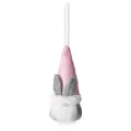Gnomo de Pascua colgante hecho a mano con gorro rosa y orejas de conejo de peluche - Rosa