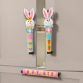 Easter bunny refrigerator handle covers set with colorful carrot and chick patterns - Rabbit Refrigerator Handle Cover 3-Piece Set