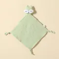 Copertina neonato in mussola di cotone 100% verde salvia con simpatica testa di volpe - Verde menta