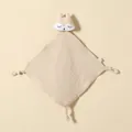 Doudou per neonati in mussola di cotone con simpatica testa di volpe colore beige - Khaki chiaro