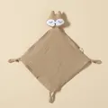 Brown animal-shaped baby security blanket made of premium 100% muslin cotton gauze - Dark Khaki