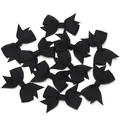 Detailaufnahme schwarzer Ripsband-Schleifen für DIY-Bastelzubehör und Applikationen. - Größe ca. 4,5X6cm, Bandbreite 1,5cm / Schwarz