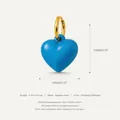 Minimalist blue heart-shaped pendant crafted from stainless steel with PVD gold plating - Blue Heart