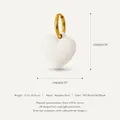 Eleganter weißer Emaille-Herzanhänger mit goldenem Edelstahlreif für DIY-Schmuck - Weißer Herzanhänger / Weiß