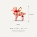 Ciondolo a forma di cucciolo rosa in rame con motivi floreali e placcatura in oro - 2 Ciondolo Cagnolino a Fiori Solo (Senza Catena)