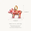 Ciondolo animale rosa a fiori in rame con anello dorato per creazione di gioielli - 3 Ciondolo Leopardino a Fiori Solo (Senza Catena)