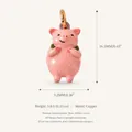 Simpatico ciondolo a forma di maialino rosa in rame, vista dimensioni 16,5 mm - 5 Ciondolo Maialino Solo (Senza Catena)