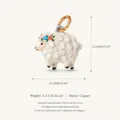 Ciondolo a forma di pecora con dettagli floreali, collezione Animal Kingdom, in rame - 9 Ciondolo Agnello Solo (Senza Catena)