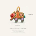 Ciondolo elefante in smalto dipinto a mano in rame per la creazione di gioielli personalizzati - 6 Ciondolo Elefante a Fiori Solo (Senza Catena)
