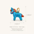 Ciondolo a forma di cavallo in smalto blu fatto a mano in rame placcato oro 18k per DIY - 7 Ciondolo Cavallino Blu Solo (Senza Catena)
