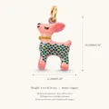 Ciondolo cervo rosa smaltato con motivi floreali e finitura in rame placcato oro 18K - 9 Ciondolo Cervo Rosa Solo (Senza Catena)